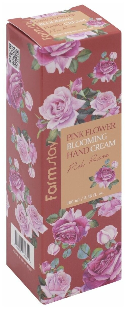 Крем для рук с экстрактом розы FarmStay Pink Flower Blooming Hand Cream Pink Rose, 100мл - фото №16