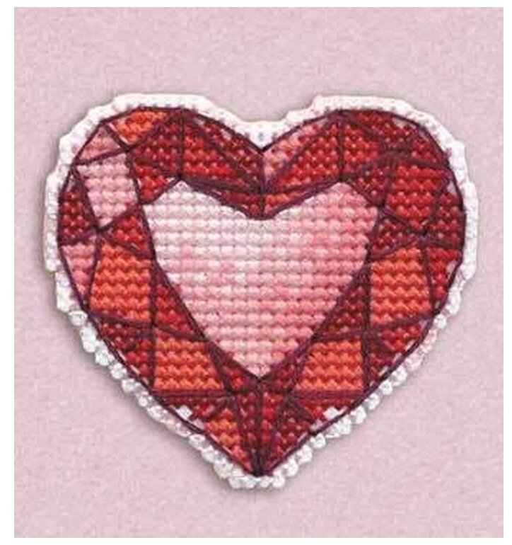 Набор для вышивания «Значок. Сердце», 5,3x6 см, Овен