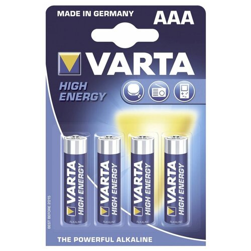 Батарейка щелочная Varta LR03 (AAA) Alkaline, 1.5V (4шт.) батарейка aaa lr03 1 5v alkaline bl 4шт daewoo high energy 5030381