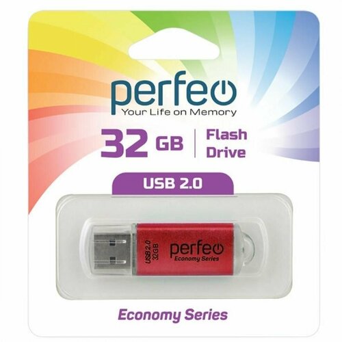 USB флешка Perfeo USB 32GB E01 Red ES флешка 32gb perfeo e01 usb 2 0 зеленый pf e01g032es