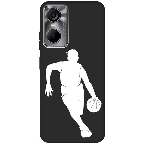 Матовый чехол Basketball W для Tecno Pop 6 Pro / Техно Поп 6 Про с 3D эффектом черный матовый чехол love charger w для tecno pop 6 pro техно поп 6 про с 3d эффектом черный