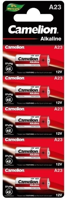 Батарейка алкалиновая Camelion LR23A BL-5 Mercury Free (A23-BP5)