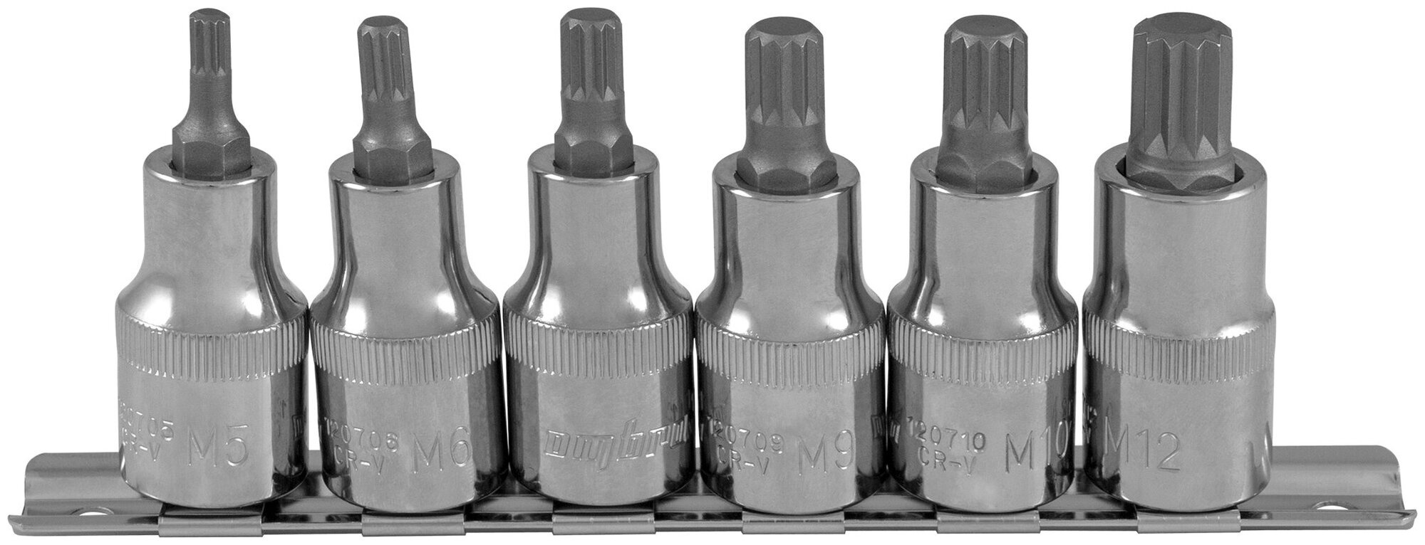 Набор Насадок 1/2" С Битами Spline М5-М12, 6 Предметов, На Держателе OMBRA арт. 912706