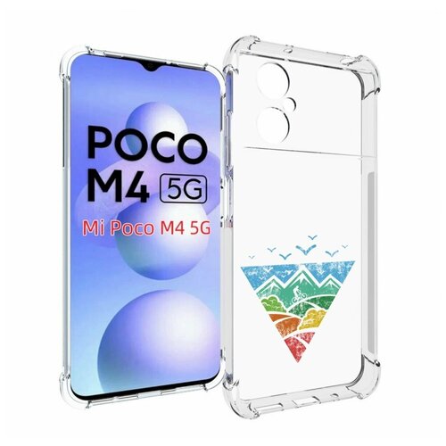 Чехол MyPads Лес земля море чайки для Xiaomi Poco M4 5G задняя-панель-накладка-бампер