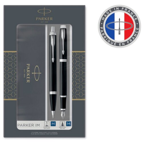 ручка перьевая parker sonnet essential sb f545 cw2169366 laqviolet ct f сталь нержавеющая подарочная коробка Набор ручек Parker IM Core FK221 (CW2093215) Black CT сталь нержавеющая подарочная коробка ручка перьевая, ручка шариковая