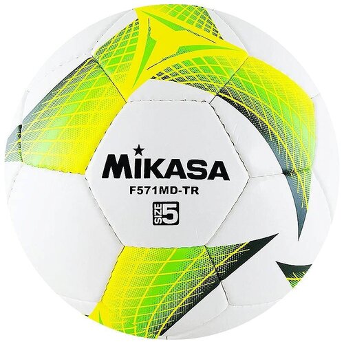 фото Футбольный мяч mikasa f571md-tr белый/желтый/зеленый 5