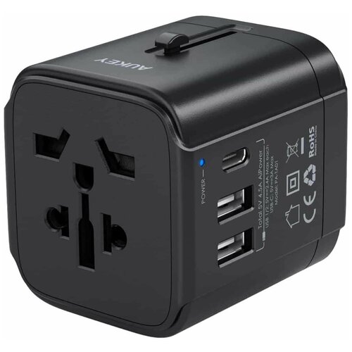 фото Сетевое зарядное устройство aukey universal travel adapter pa-ta01 (black)