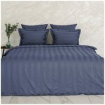 Комплект постельного белья La Prima постельное бельё мако-сатин сапфировый, размер 1.5 спальный (145x215см) - изображение