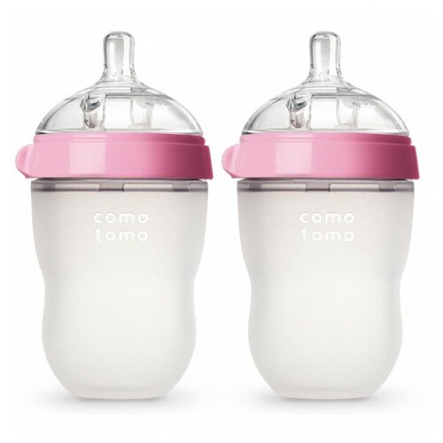 фото Comotomo бутылочки антиколиковые 250 мл, 2 шт., с рождения, розовый