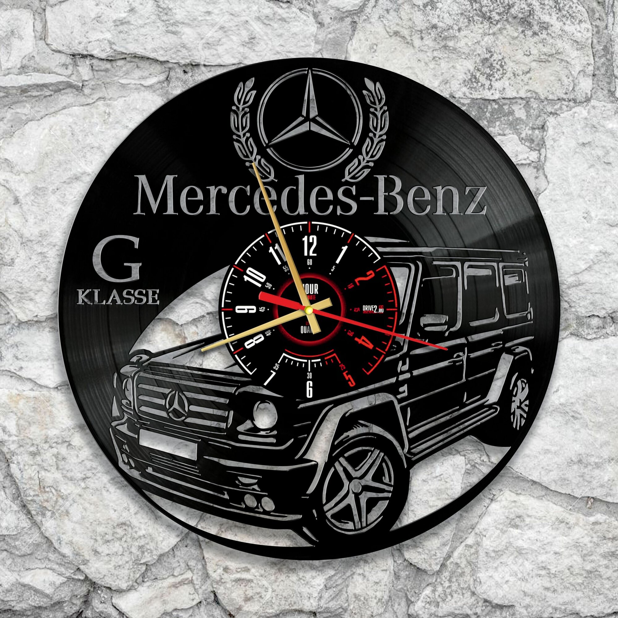 Настенные часы с изображением Mercedes Gelandewagen, Мерседес Гелендваген, Гелик