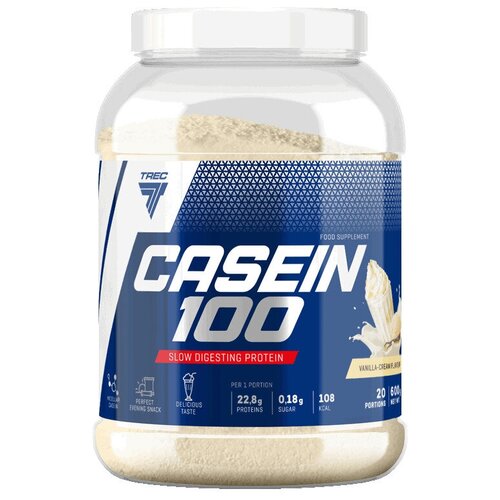 Протеин Trec Nutrition Casein 100, 600 гр., крем-ваниль протеин notbad casein 600 гр рафаэлло