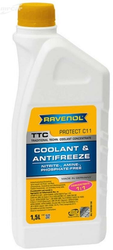 RAVENOL 1410100150 Антифриз TTC Protect C11 15л (концентрат желтый)