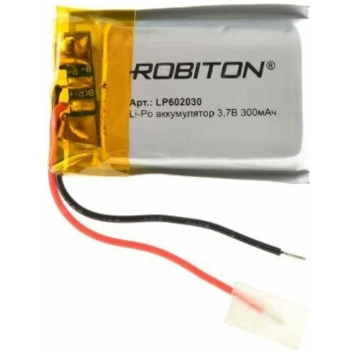 Аккумулятор ROBITON LP602030 3.7В 300mAh аккумулятор литий полимерный 3s li pol robiton 11 1в 1200мач