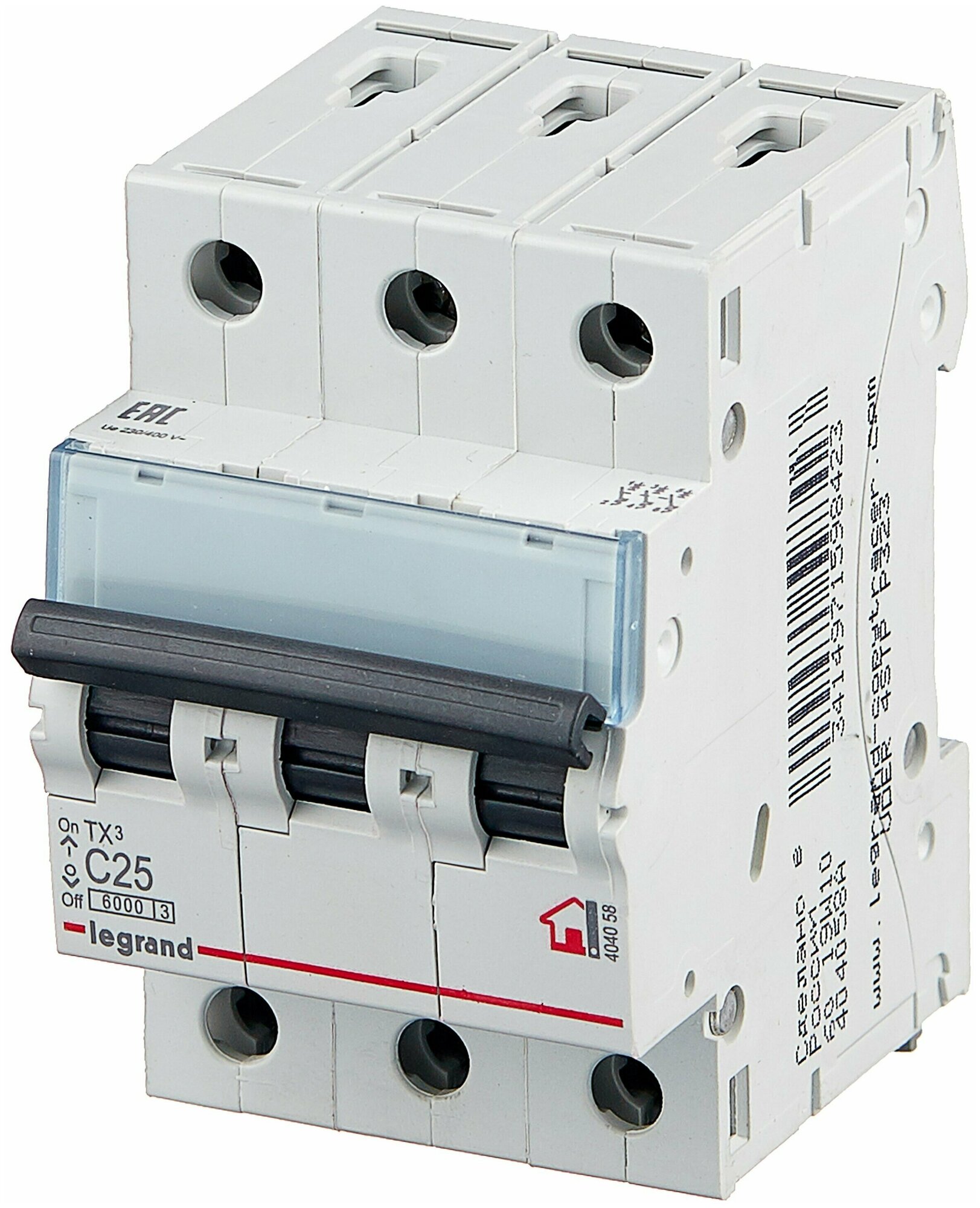 Автоматический выключатель DX 3П 25А, 6кА, тип С LEGRAND 03453 - фотография № 1