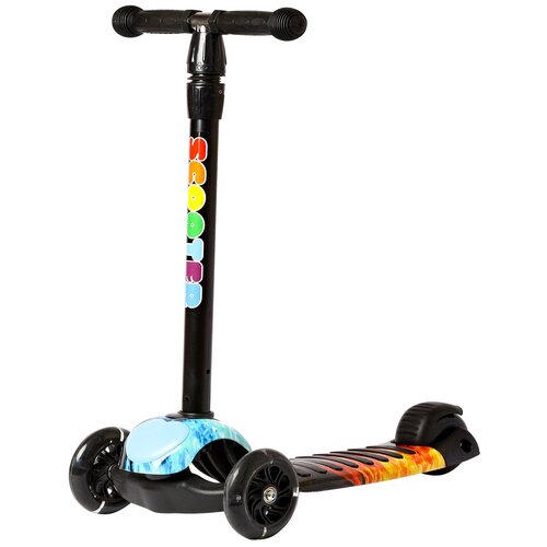 фото Самокат 3-х колесный "стрит арт"(кол.11/9,6см, pu, регулир. руль, 3 цвета микс) (арт. wx-112) тм: рыжий кот