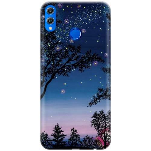 фото Силиконовый чехол на honor 8x / хонор 8х с принтом "деревья и звезды" gosso