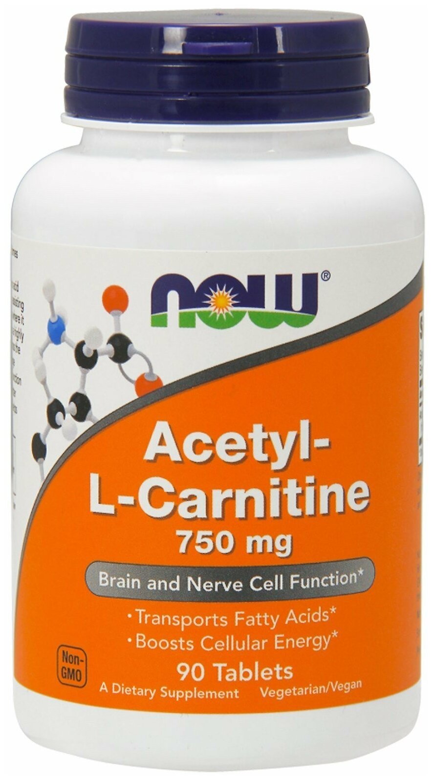 Таблетки NOW Acetyl-L-Carnitine, 210 г, 750 мг, 90 шт.