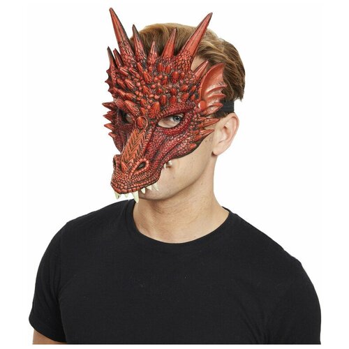 Карнавальная маска латексная Riota Дракон, красный