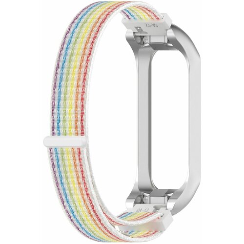 Нейлоновый браслет с металлической оправой для Samsung Galaxy Fit 2 SM-R220 радужный 107900₽