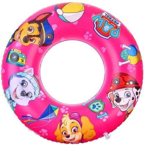 Круг надувной для плавания 55 см, детский, Щенячий патруль, цвет розовый надувной детский круг с рыбками 60 см розовый