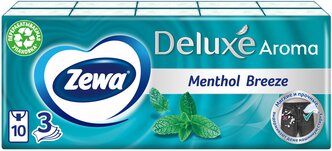 Платочки Zewa Deluxe Ментол, 10 шт., 10 пачек