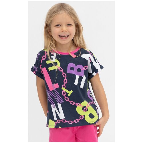 фото Футболка button blue, размер 110, синий