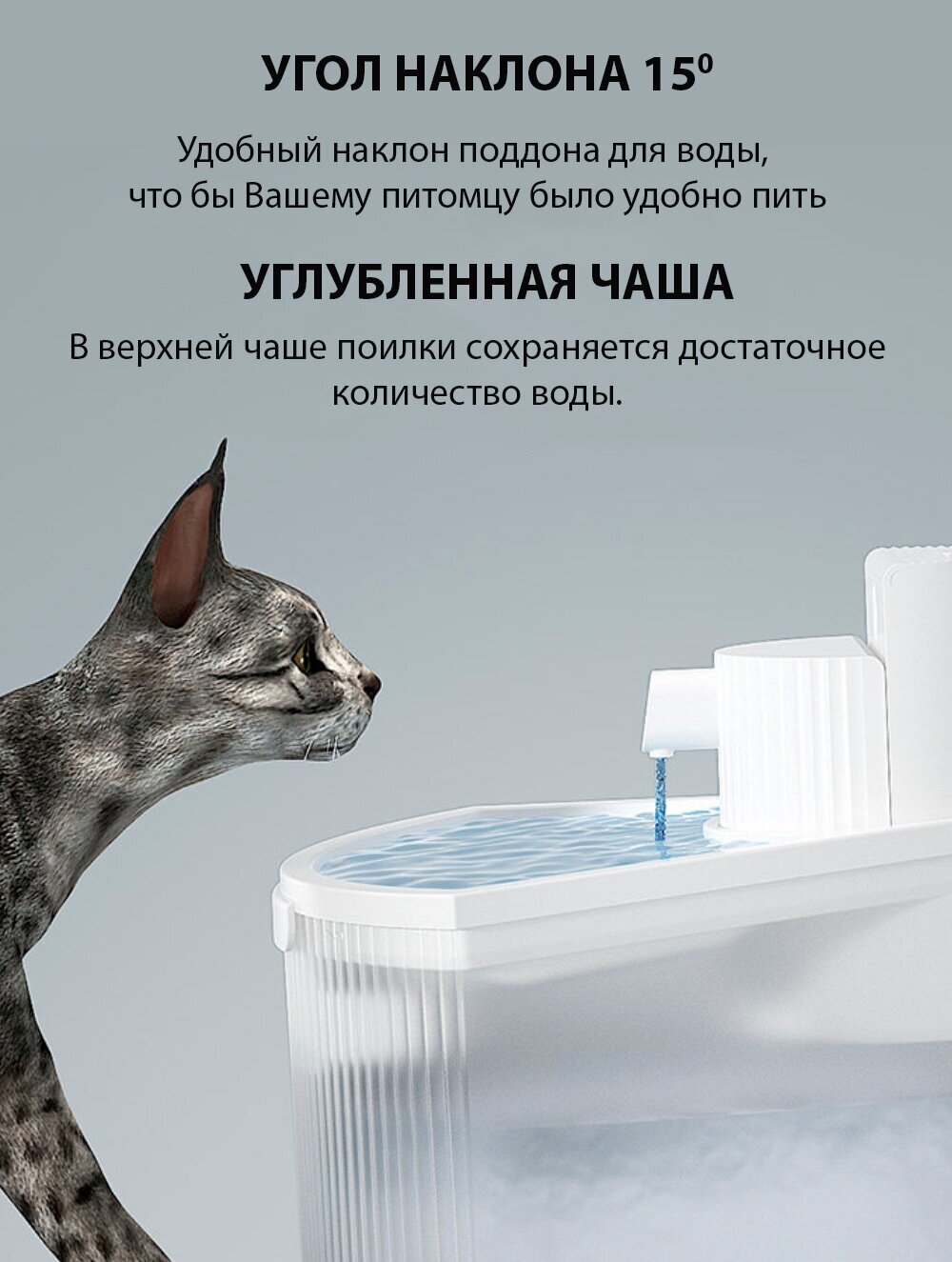 Поилка автоматическая беспроводная для кошек и собак 5000 мАч. Поилка на аккумуляторе. Автопоилка для кошек. MY PET`S GADGETS ROJECO - фотография № 3