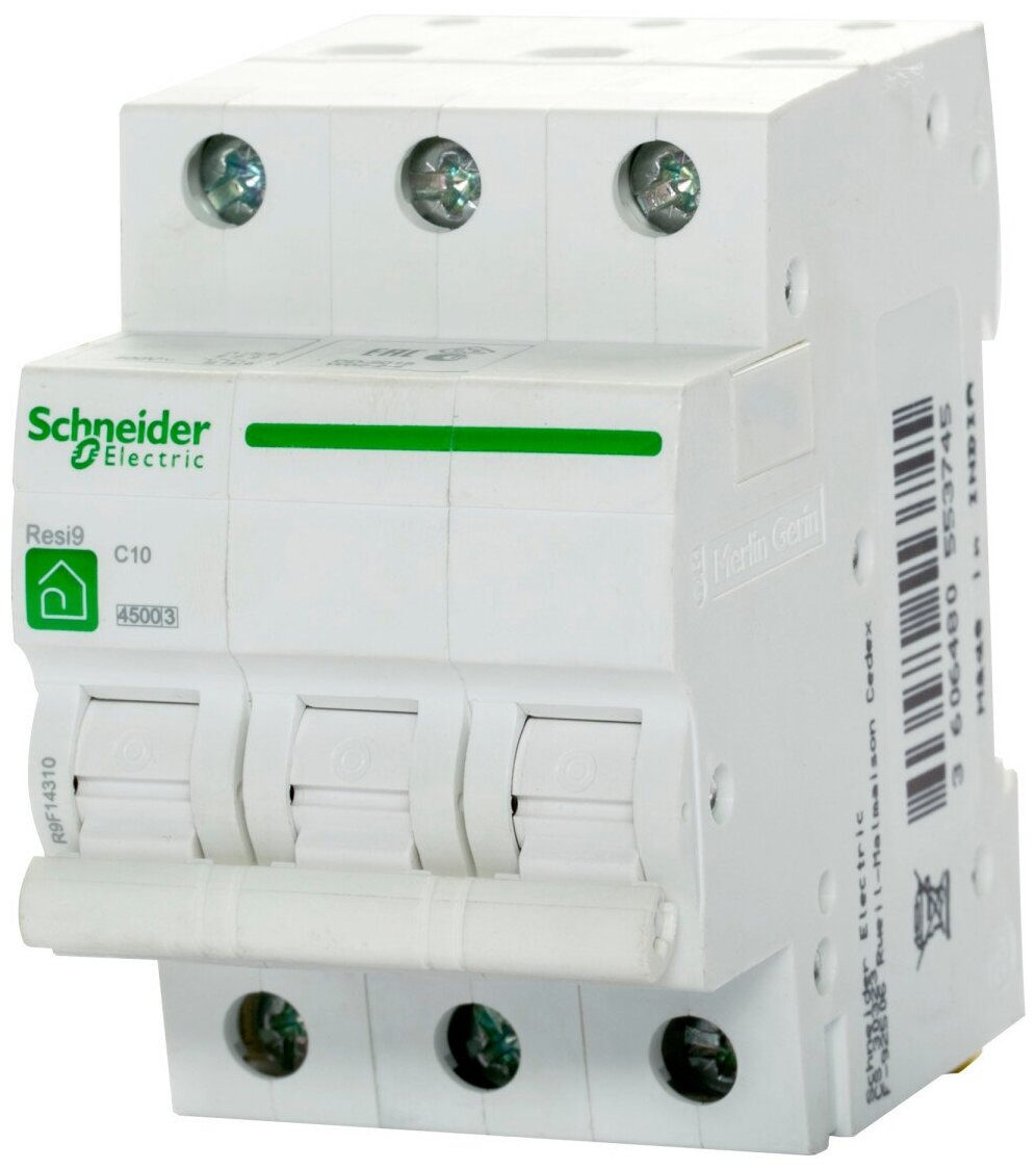 Автоматический выключатель SCHNEIDER ELECTRIC Resi 9 3P 20 A C 6 кА