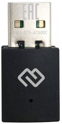 Сетевой адаптер WiFi Bluetooth Digma DWA-BT5-AC600C AC600 USB 2.0 ант. внутр. 1ант. упак.1шт