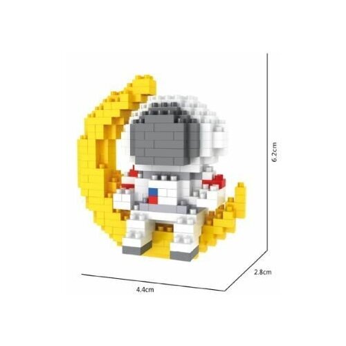 3д конструктор, интерьерный, из мини блоков, Космонавт на луне, магнит на холодильник, 207 деталей светодиодный 3д конструктор космонавт на луне