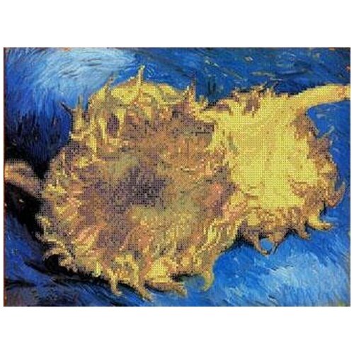 Рисунок на ткани каролинка арт. КБЦ-3004 Ван Гог. Два срезанных подсолнуха 24,5х35,5 см
