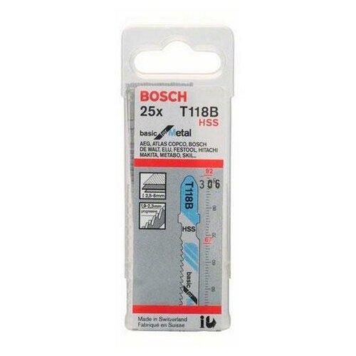 Набор лобзиковых пилок BOSCH 25шт T 118 B Basic for Metal, HSS