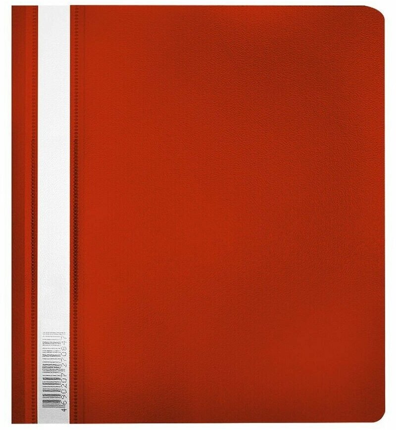 Папка-скоросшиватель с прозрачным листом А5, красная (5 шт. в упаковке)