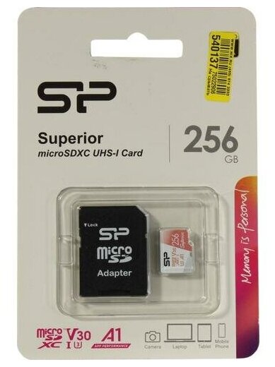 Карта памяти microSD 256GB Silicon Power Superior A1 microSDXC Class 10 UHS-I U3 100/80 Mb/s - фото №2