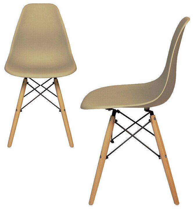 Комплект стульев RIDBERG DSW EAMES (2 шт., материал сиденья: полипропилен, цвет бежевый)