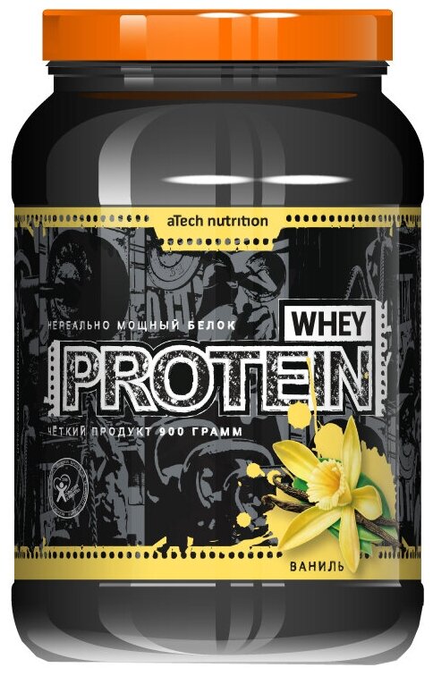 Протеин aTech Nutrition Whey Protein 100%, 900 гр., ваниль