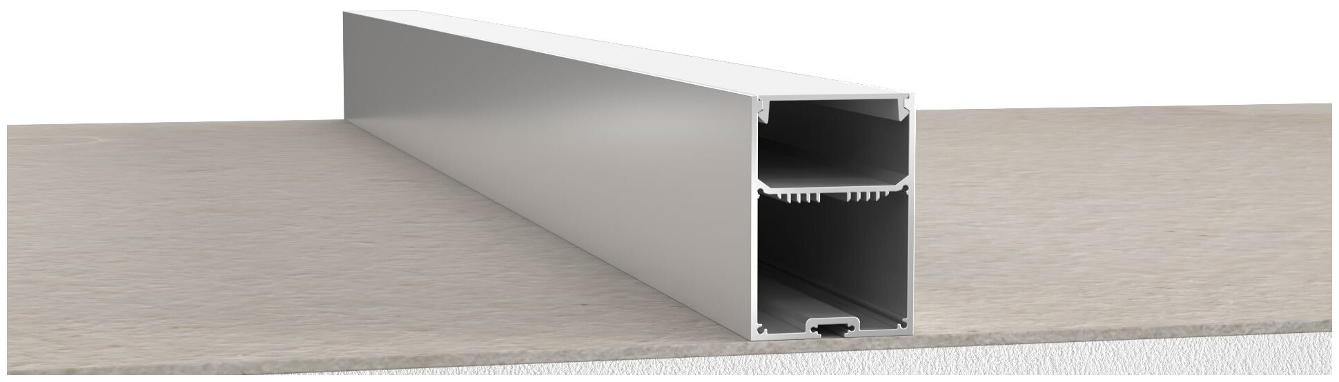 фото Алюминиевый профиль универсальный ALS-4970 anod 1.0 комплект (Профиль 1шт; Экран 1шт; Заглушки 2шт.)