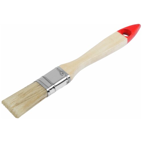 Кисть флейцевая Оптима, натуральная светлая щетина, деревянная ручка 3/4 (19 мм)