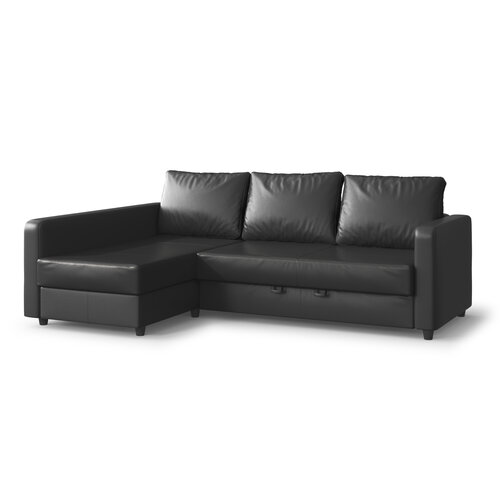 Диван-кровать угловой Pragma Aldan 3-местный, размер: 150х226 см, спальное место: 140х202 см, обивка: экокожа, чёрный