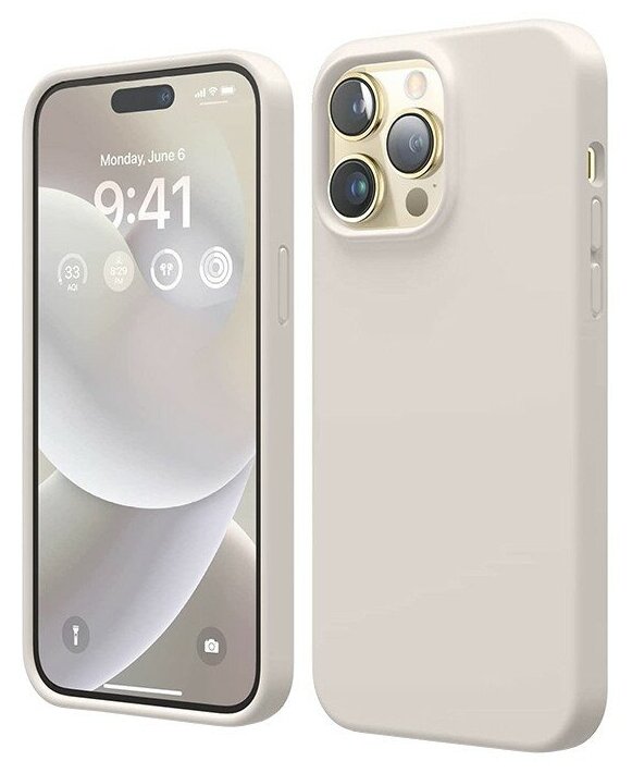 Чехол Elago Soft Silicone для iPhone 14 Pro, бежевый