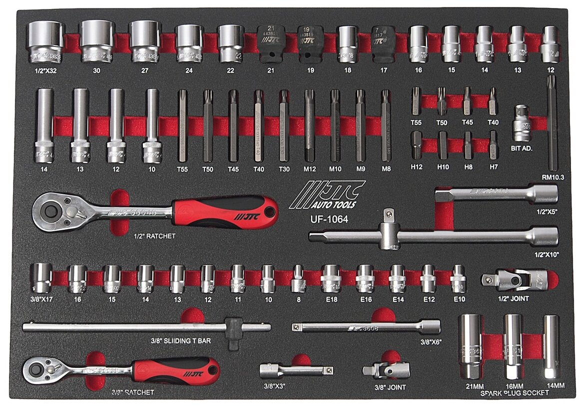 Набор инструментов в ложементе для шиномонтажных работ 37 предметов Jtc - фото №3