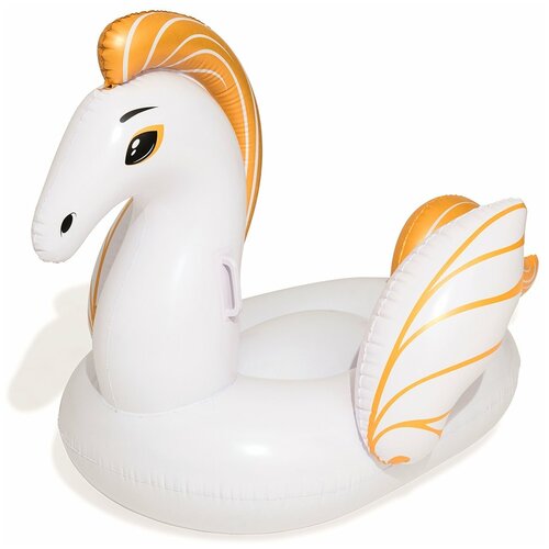 Надувная игрушка-наездник Bestway Пегас 41121, белый/золотистый плот для плавания фламинго 173 x 170 см 91081 bestway