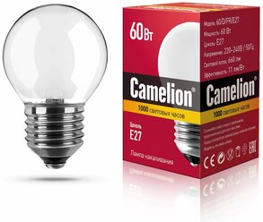 Camelion 60/D/FR/E27 MIC Эл.лампа накал.с матовой колбой, сфера 9871