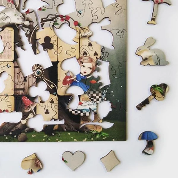 Фигурный деревянный пазл Алиса в стране чудес, 50 элементов Нескучные игры - фото №18