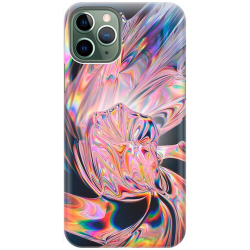 фото Ультратонкий силиконовый чехол-накладка для apple iphone 11 pro с принтом "стеклянная абстракция" gosso