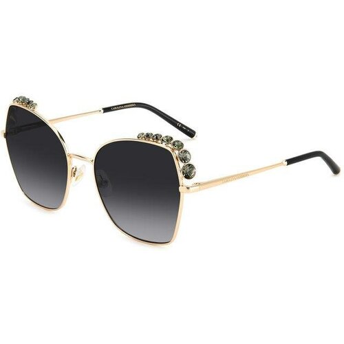 Солнцезащитные очки CAROLINA HERRERA, бабочка, оправа: металл, для женщин, золотой