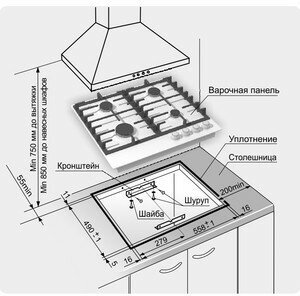 Встраиваемая газовая панель Gefest - фото №3