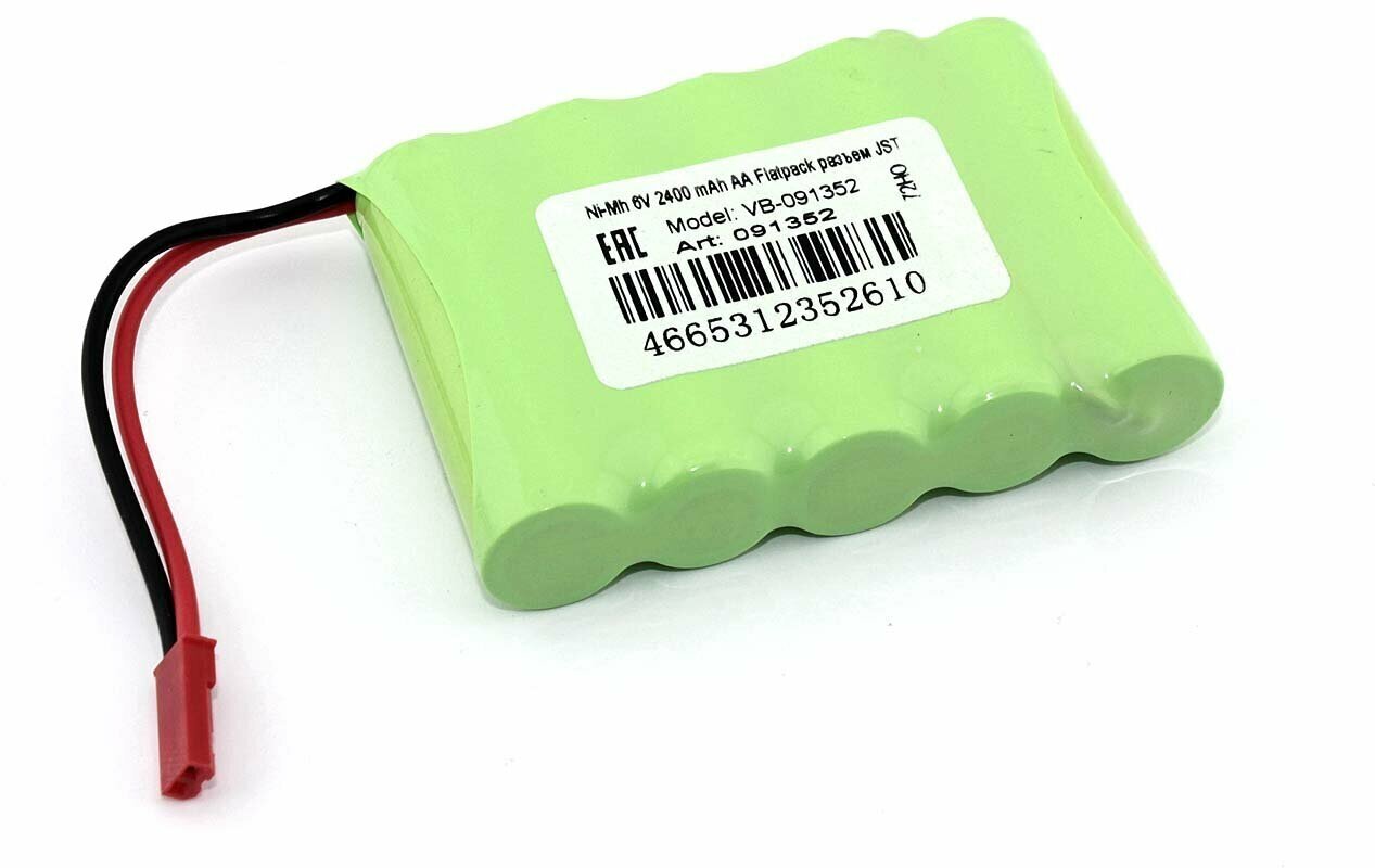 Аккумулятор Ni-Mh 6V 2400 mAh AA Flatpack разъем JST