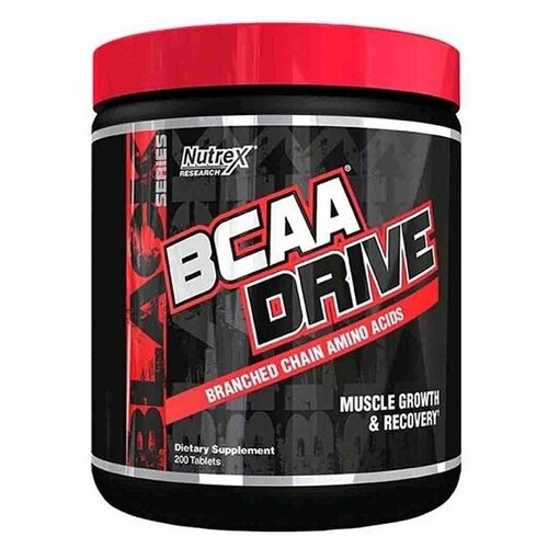 аминокислоты bcaa бцаа nutrex bcaa drive 200 таблеток BCAA Nutrex BCAA Drive Black, нейтральный