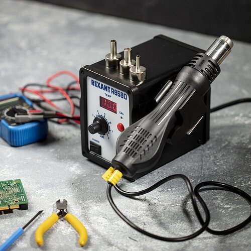 Паяльная станция REXANT 12-0714 700 Вт черный белый 537200₽